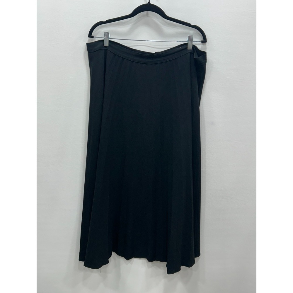 Marina Rinaldi Vintage Skirt Womens Size 16/18? Black A-Line Midi‎ Flowy Elegant